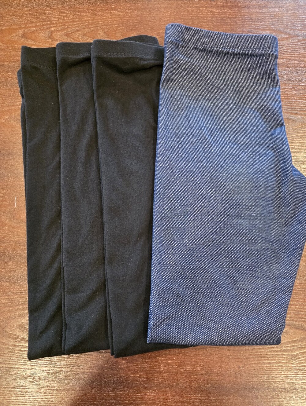 Wonder Nation Leggings Girls XL 14-16 Lot Of 4 Black And Denim